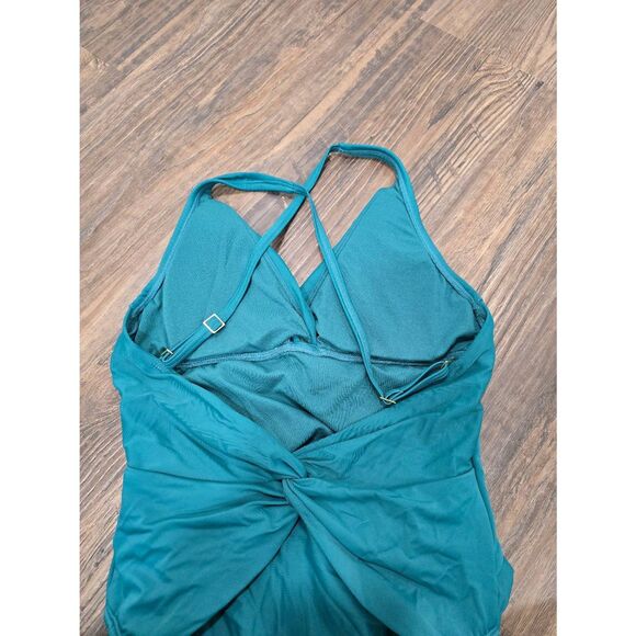 Bleu Rod Beattie Teal Twist Front One Piece Swimsuit Size 6 – Excellent Used - Picture 5 of 9